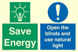 Save Energy open the blinds and use natural light